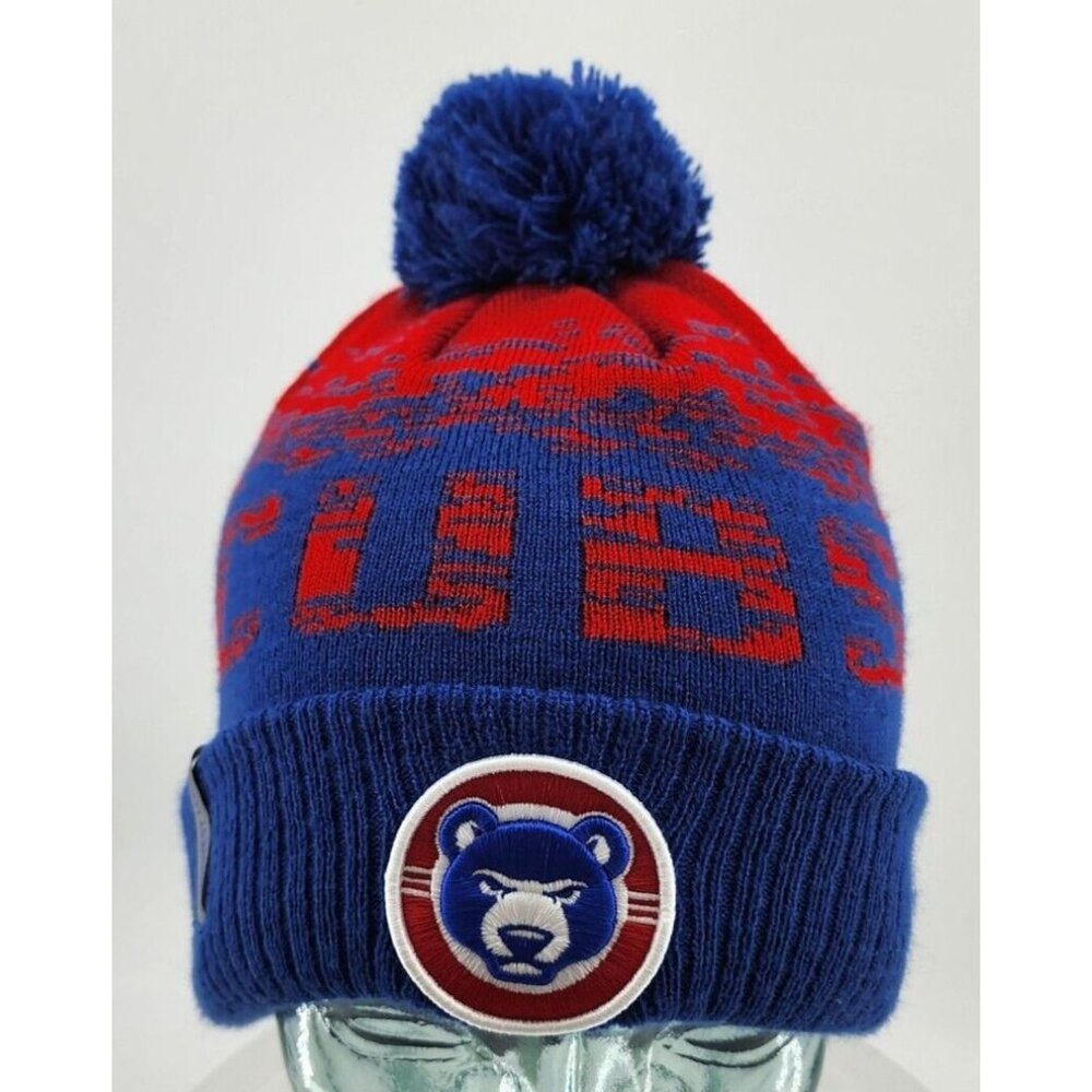 MiLB South Bend Cubs Poof Ball Beanie Hat Blue One Size Big Logo New Era